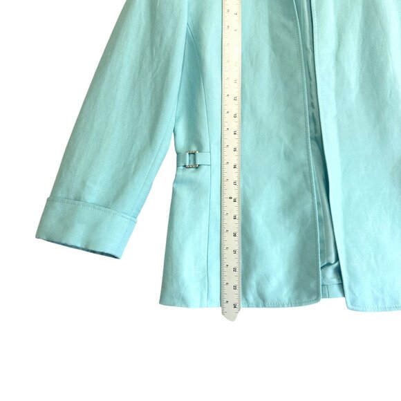 Isabella DeMarco Lt. Blue Open Front Linen Blazer Jacket Sz 4 NWT Office Siren - Picture 7 of 9